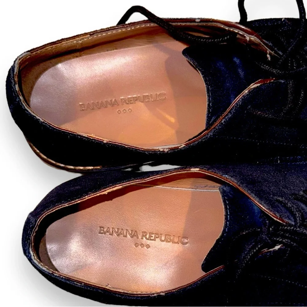 Banana Republic Mens Size 11 Blue Suede Leather Owen Lace Up Oxfords